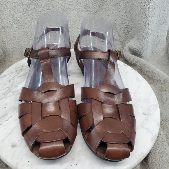 Mootsies Tootsies Shoes Womens Size 8 Brown Leather Fisherman Sandals - Picture 3 of 10